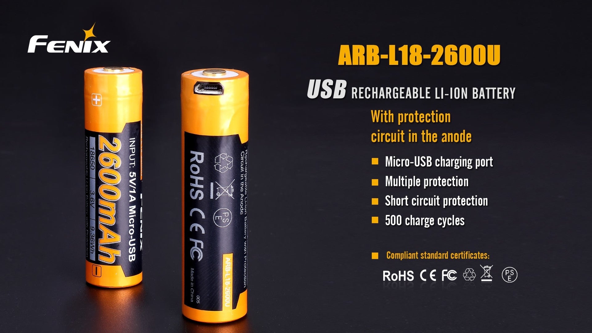 FENIX ARB-L18-2600U Rechargeable Battery