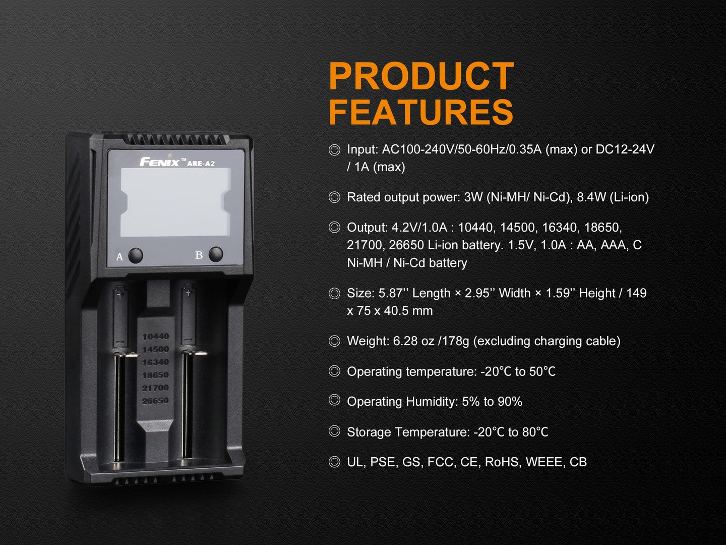 FENIX ARE-A2 Dual Channel Smart Charger