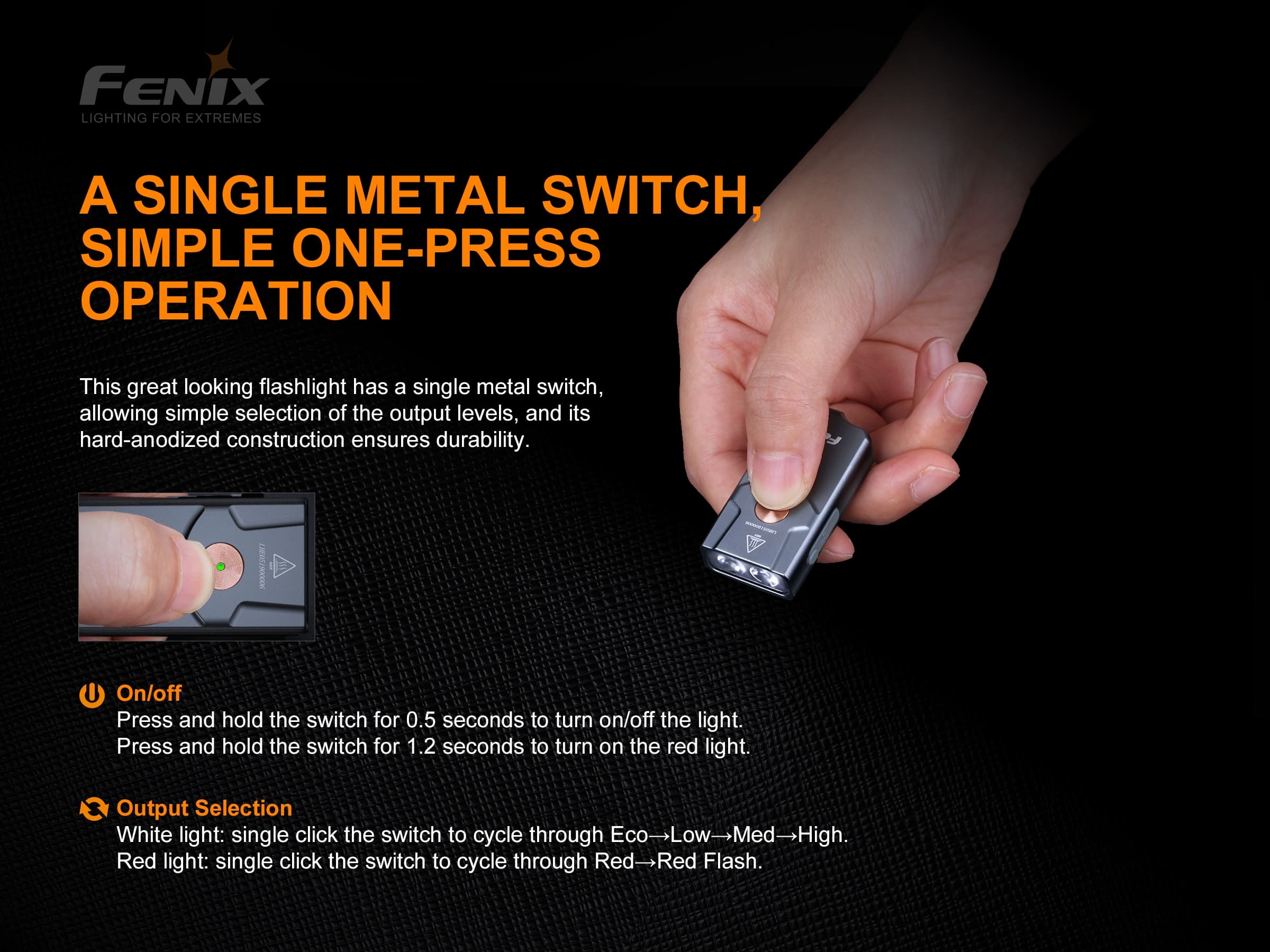 FENIX E03R All Metal Keychain Flashlight