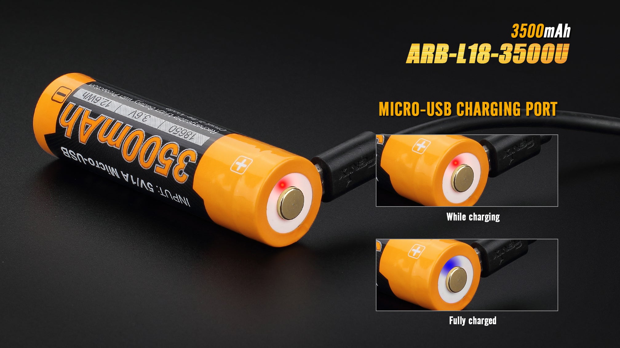 FENIX ARB-L18-3500U USB 18650 Rechargeable Battery