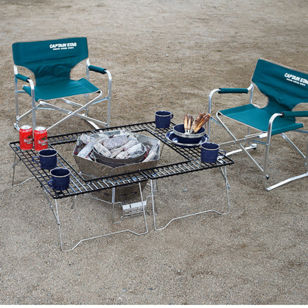 CAPTAIN STAG Black Fire Grill Table