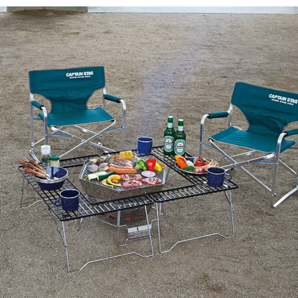 CAPTAIN STAG Black Fire Grill Table
