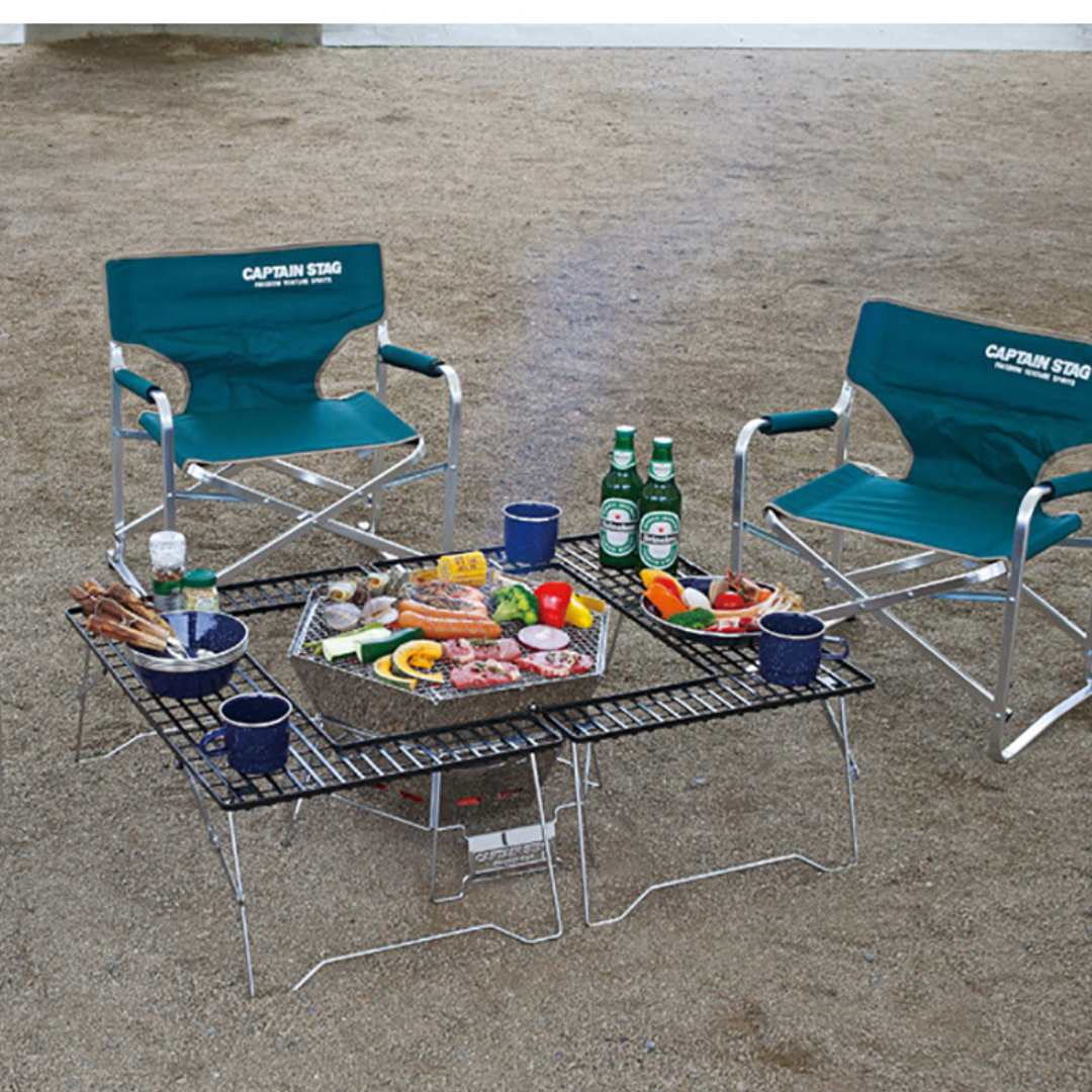 CAPTAIN STAG Black Fire Grill Table