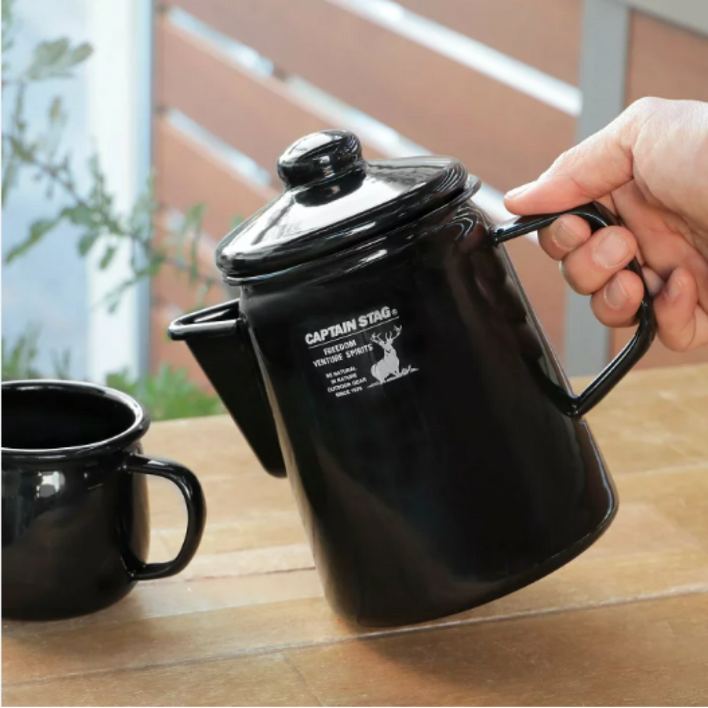 CAPTAIN STAG Black Label Enamel Kettle