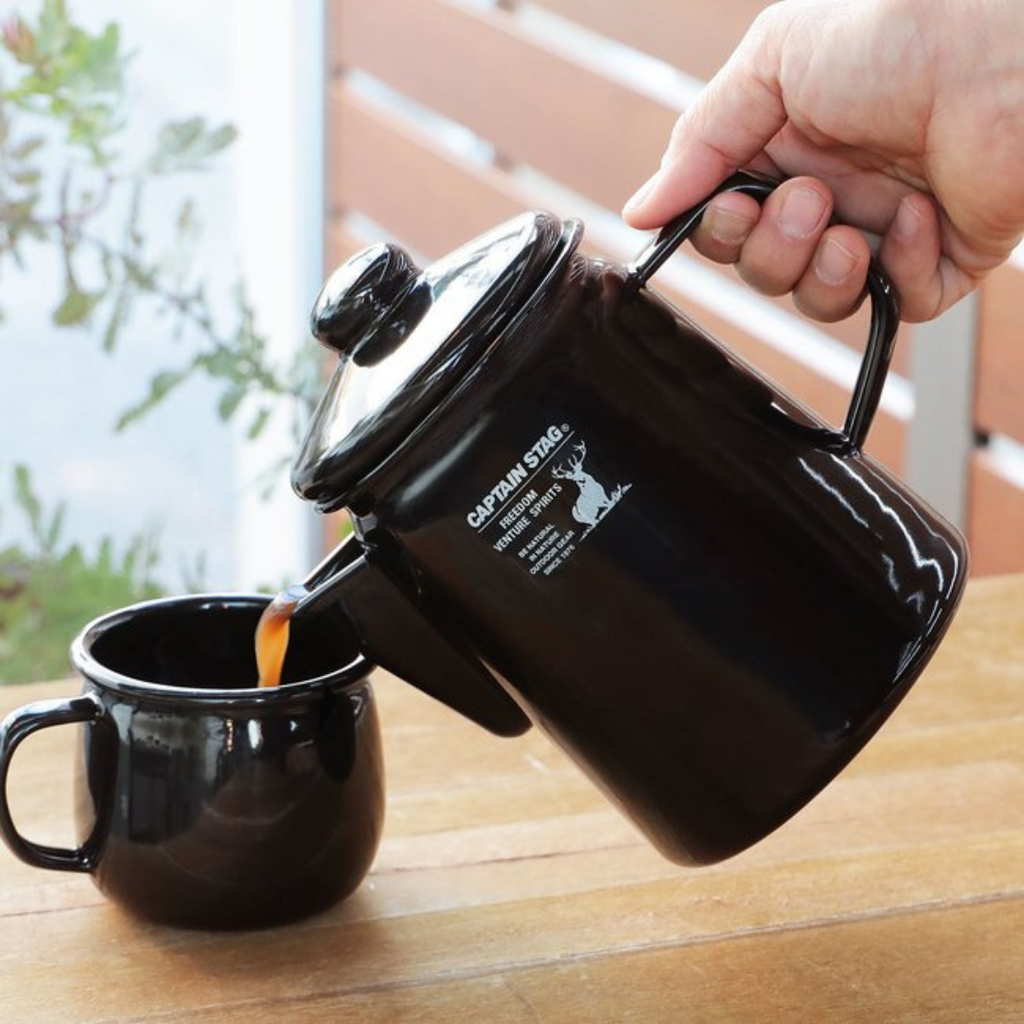 CAPTAIN STAG Black Label Enamel Kettle
