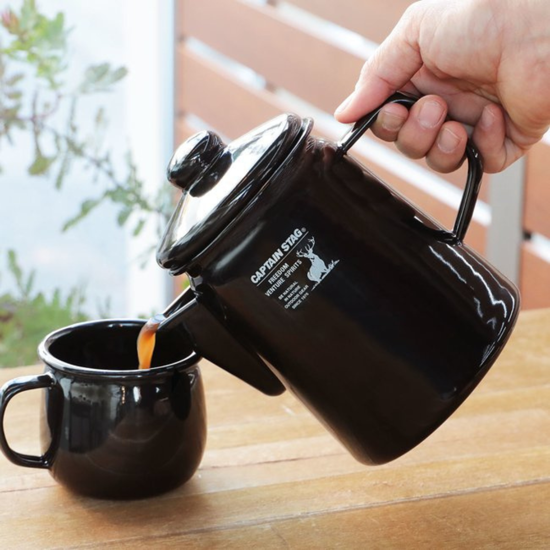 CAPTAIN STAG Black Label Enamel Kettle