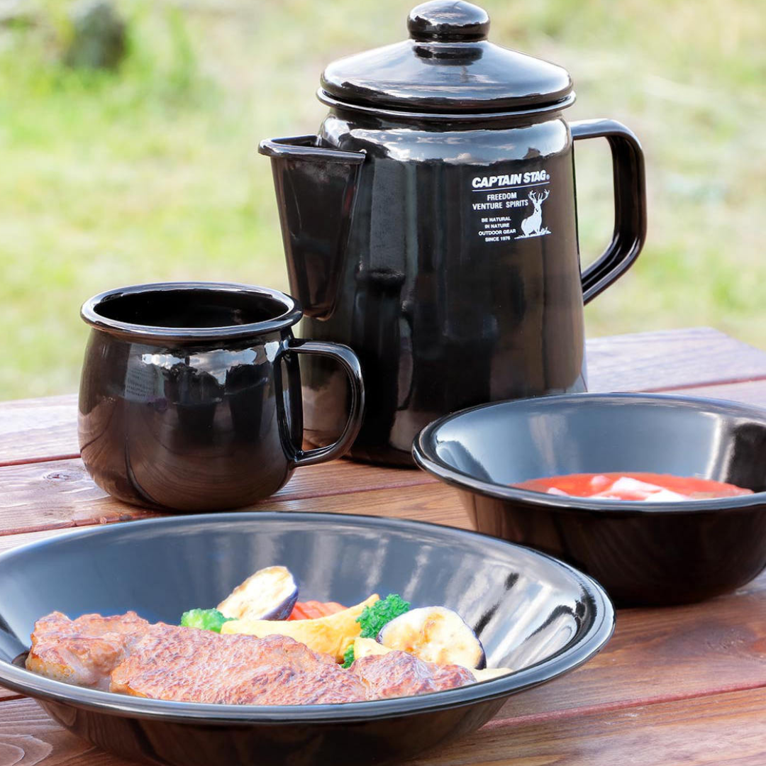 CAPTAIN STAG Black Label Enamel Kettle