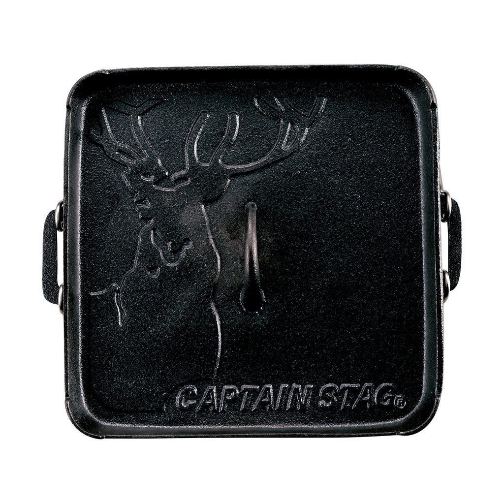 CAPTAIN STAG Square Dutch Oven Cast Iron Small Pot 18cm