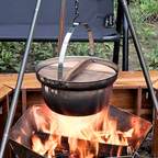CAPTAIN STAG Stainless Steel Camping Fire Pot with Lid 18cm