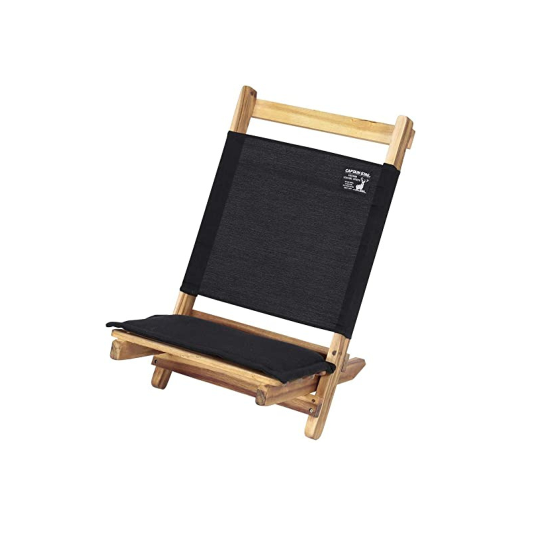CAPTAIN STAG Black Label Low Style Chair Wooden Chair