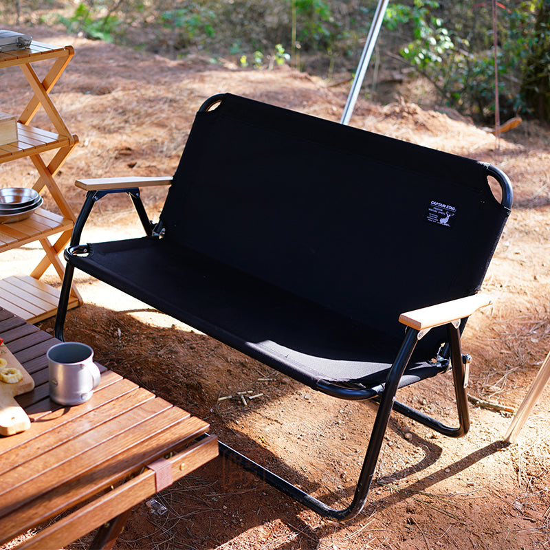 CAPTAIN STAG CS Aluminum Backed Bench Double Person chair