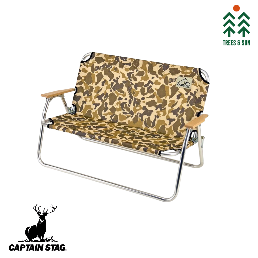CAPTAIN STAG CS Aluminum Backed Bench Double Person chair