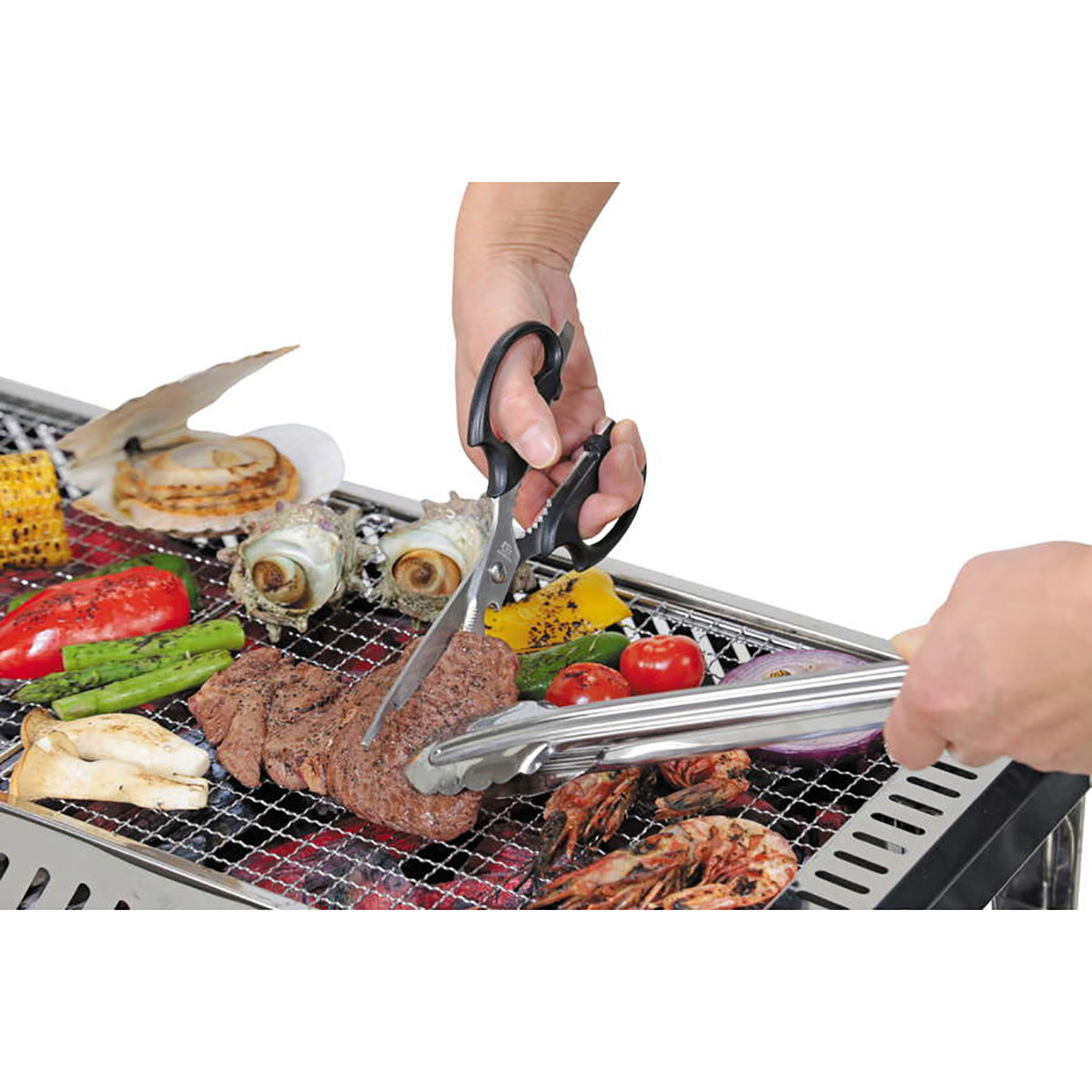 CAPTAIN STAG All Purpose Kitchen Scissors With Tongs