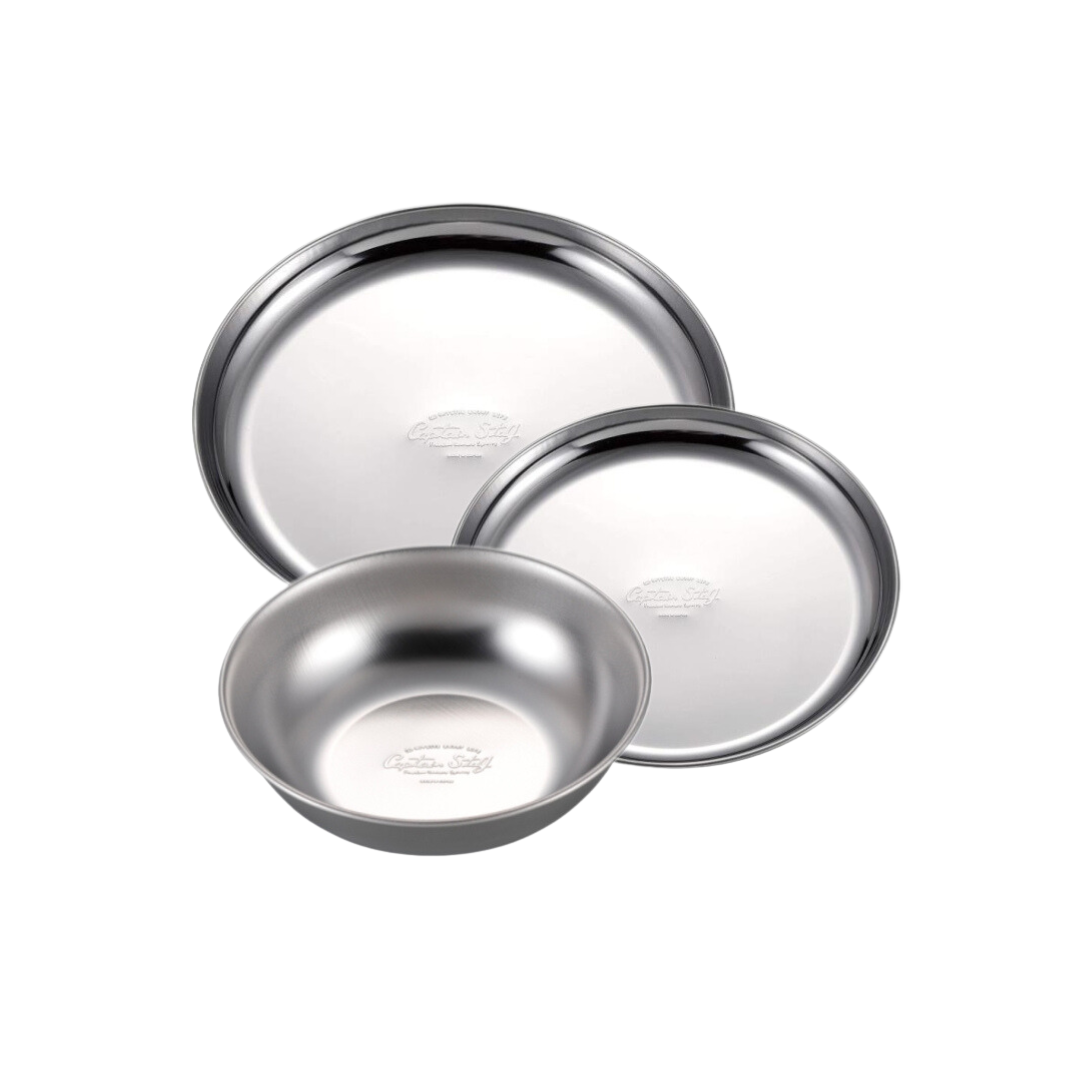 CAPTAIN STAG Stainless Steel Plate 16cm