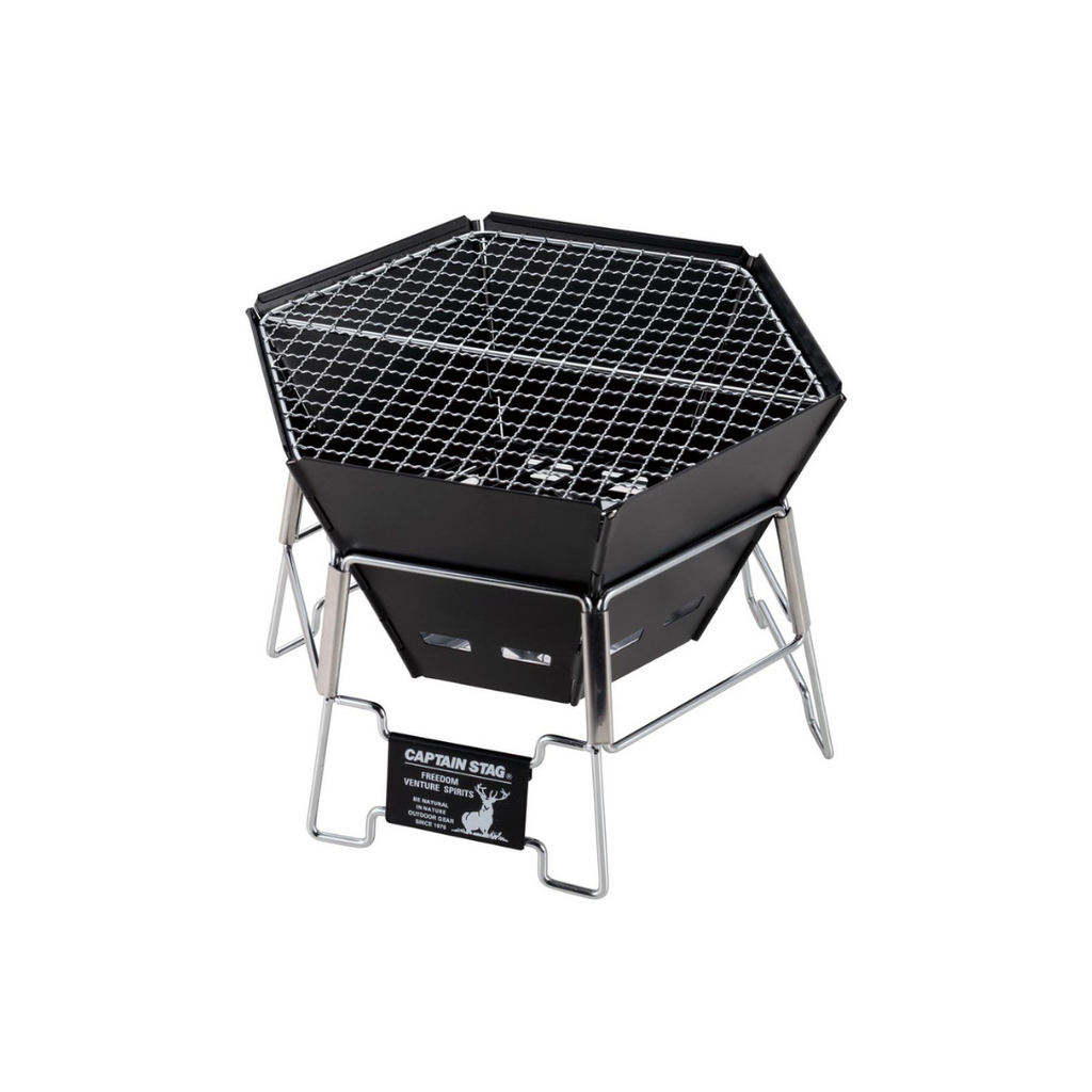 CAPTAIN STAG Black Label Hexa Stainless Fire Grill