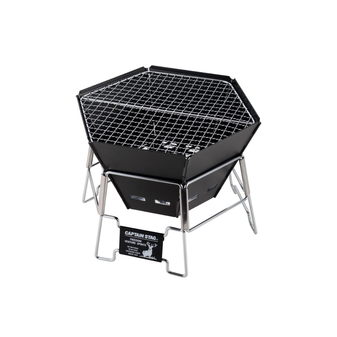 CAPTAIN STAG Black Label Hexa Stainless Fire Grill
