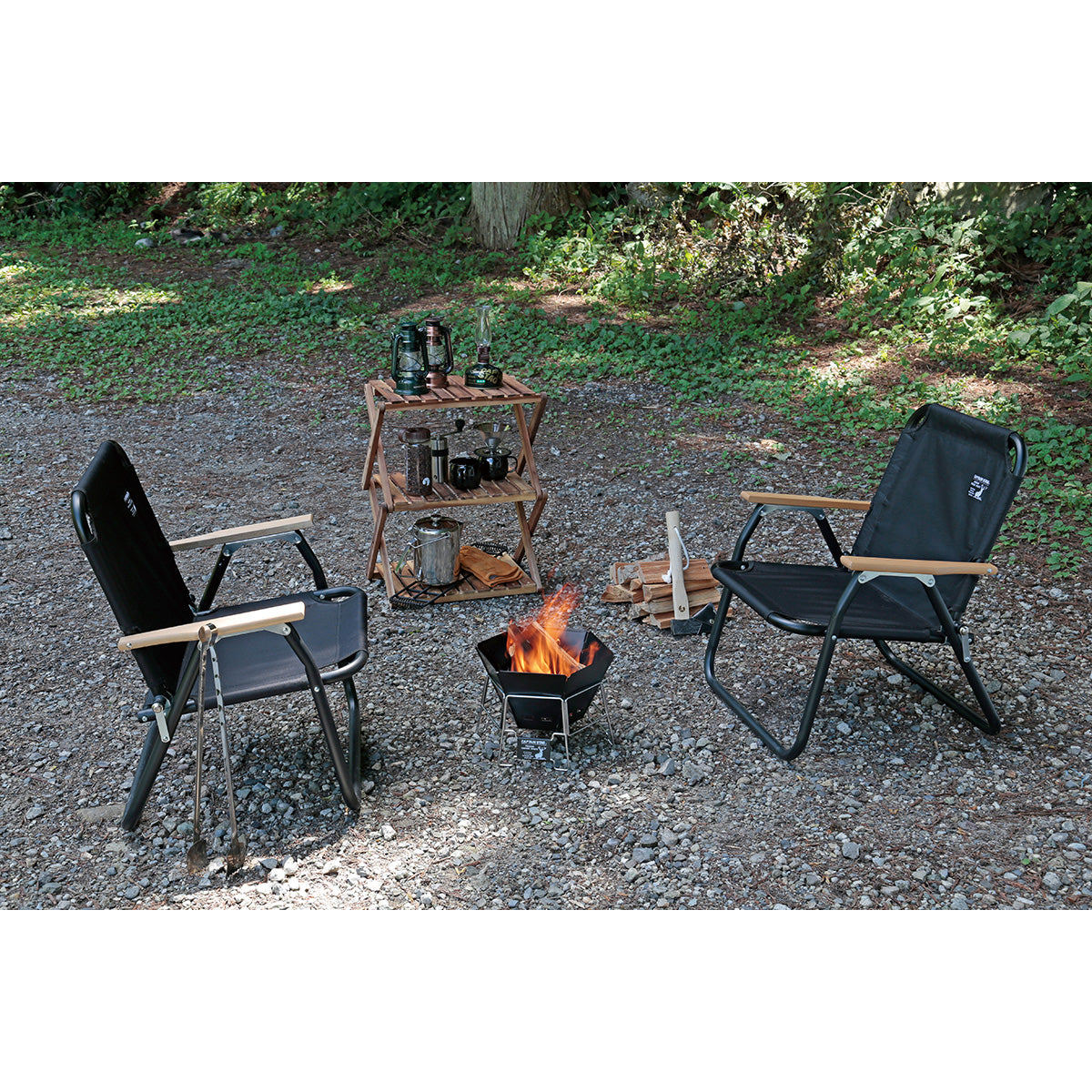 CAPTAIN STAG Black Label Hexa Stainless Fire Grill