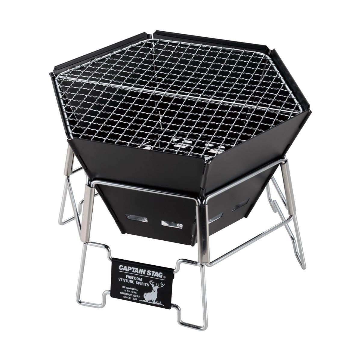 CAPTAIN STAG Black Label Hexa Stainless Fire Grill