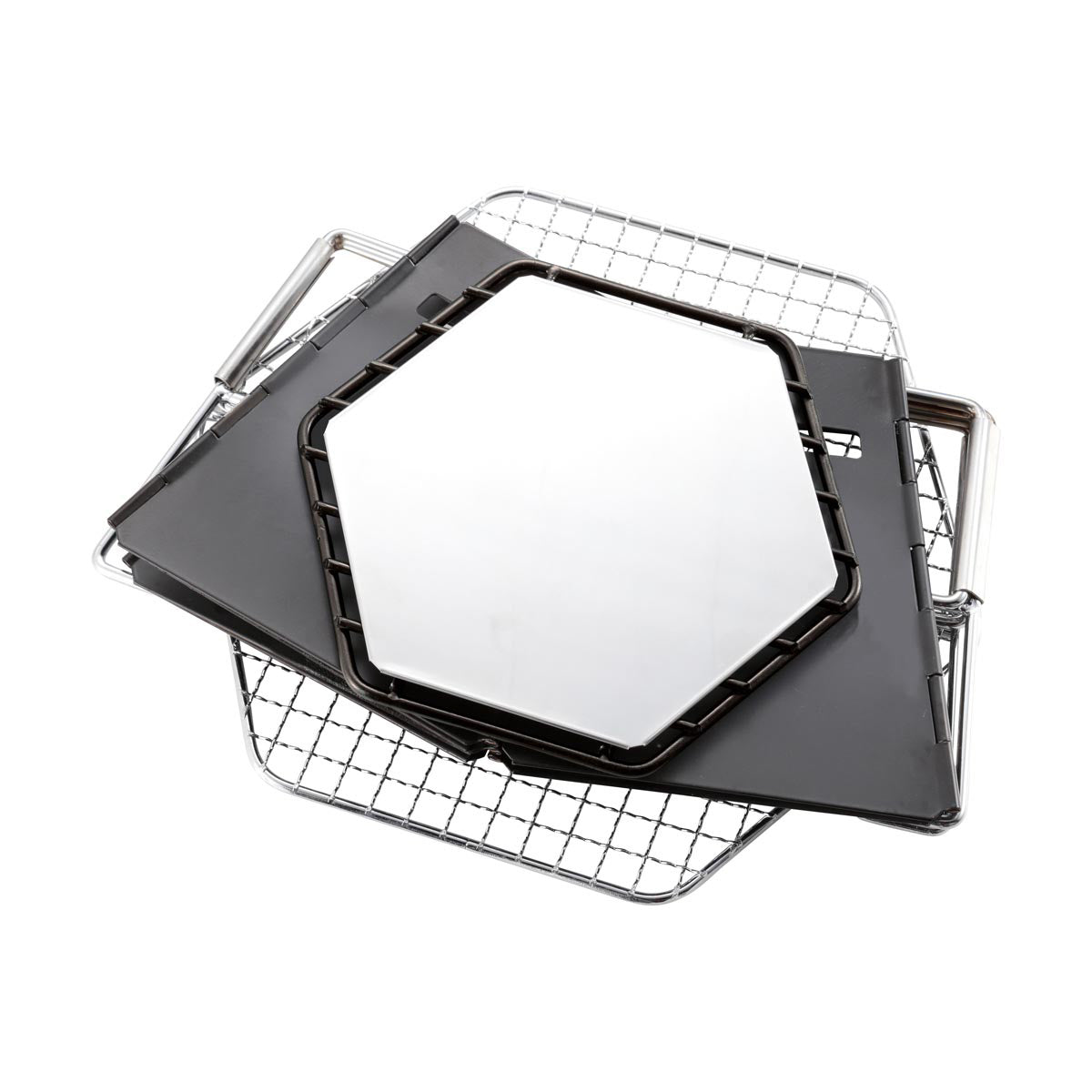 CAPTAIN STAG Black Label Hexa Stainless Fire Grill