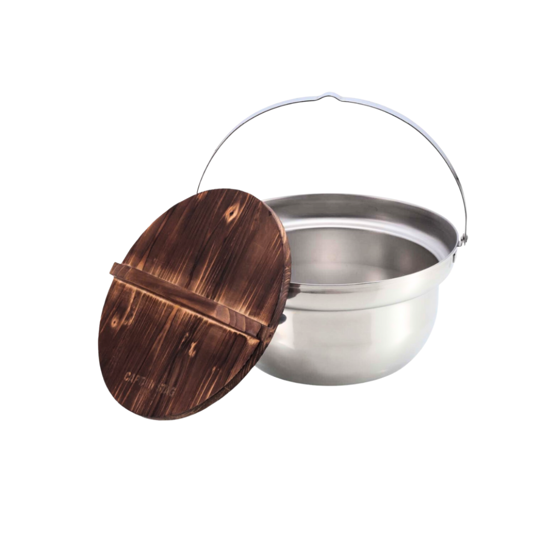 CAPTAIN STAG Stainless Steel Fire Pot with Lid 22cm