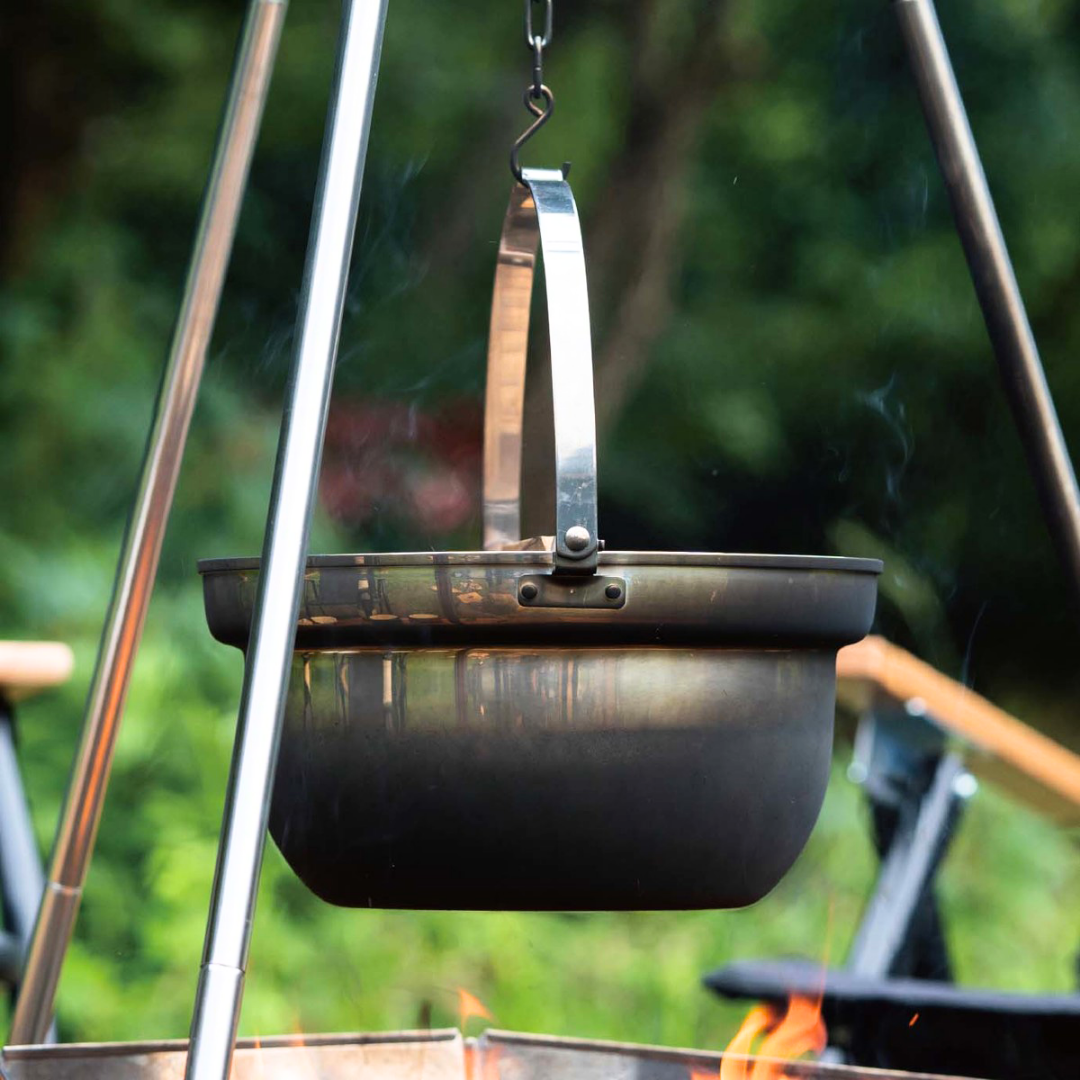 CAPTAIN STAG Stainless Steel Fire Pot with Lid 22cm