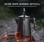CAMPINGMOON SW-6 Silver Stainless Steel Kettle 1.5L