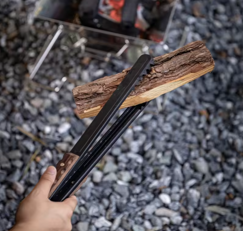 CAMPINGMOON BKMS-41 Black Alligator Barbecue Wood Handle Clip