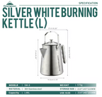 CAMPINGMOON SW-6 Silver Stainless Steel Kettle 1.5L