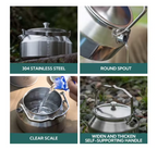 CAMPINGMOON SW-1 Stainless Steel Outdoor Kettle 1L