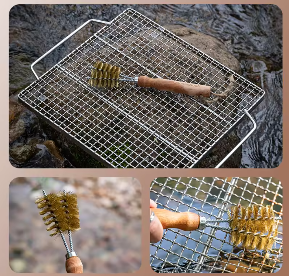CAMPINGMOON SJ-16 Cleaning Brush BBQ Grill Net Copper Wire