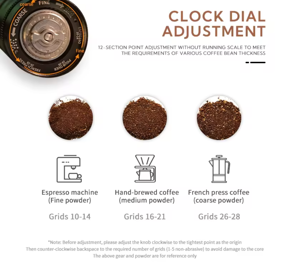 CAMPINGMOON CC-152-BK Portable Manual Coffee Grinder