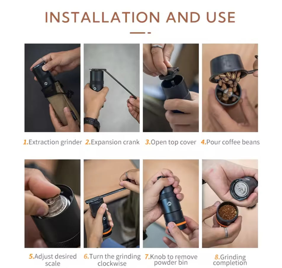 CAMPINGMOON CC-152-BK Portable Manual Coffee Grinder