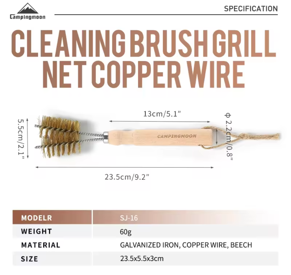 CAMPINGMOON SJ-16 Cleaning Brush BBQ Grill Net Copper Wire