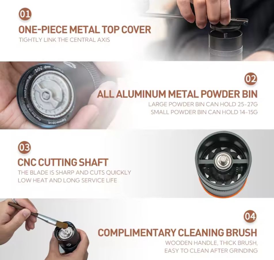 CAMPINGMOON CC-152-BK Portable Manual Coffee Grinder