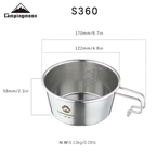 CAMPINGMOON S360 Sierra Cup Stainless Steel 450ml