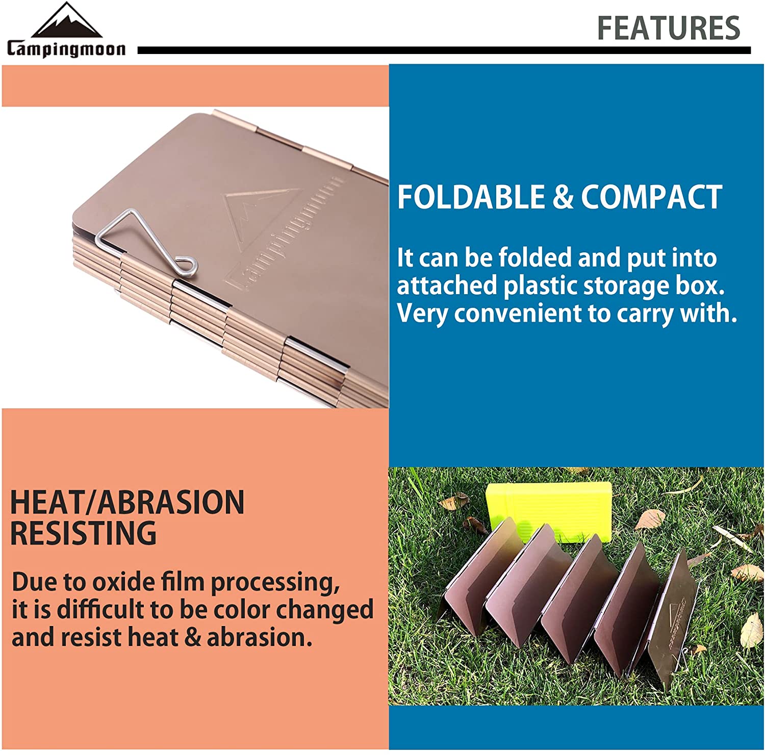 CAMPINGMOON YD-10 Cooking Windshield Aluminium Plate