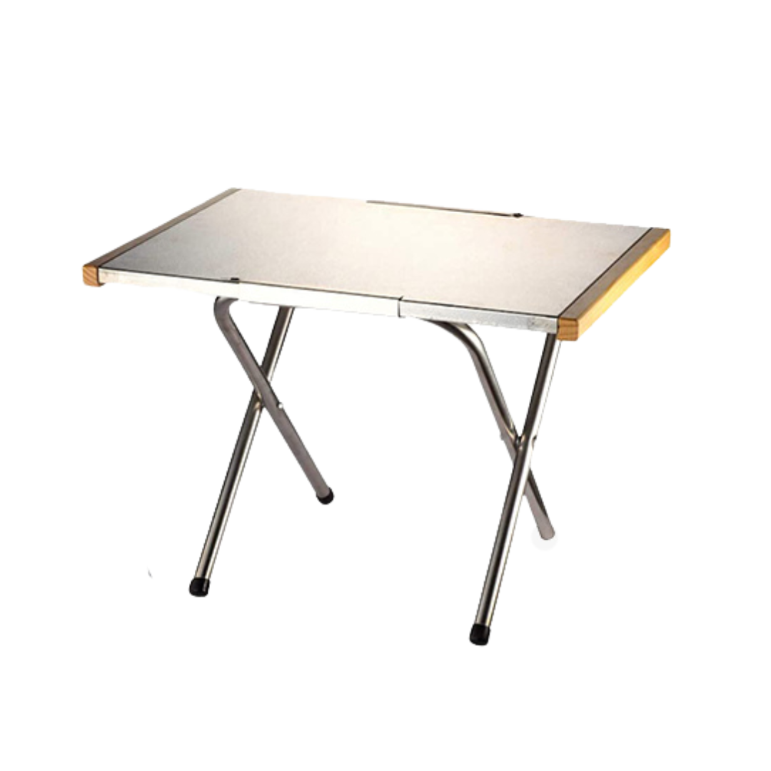 CAMPINGMOON T-380-1T Large Stainless Steel Table Embossed Finished