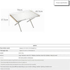 CAMPINGMOON T-380-1T Large Stainless Steel Table Embossed Finished