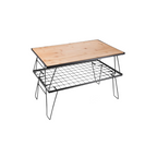 CAMPINGMOON T-230-2TP Steel Field Rack Table Set With Bamboo Plate