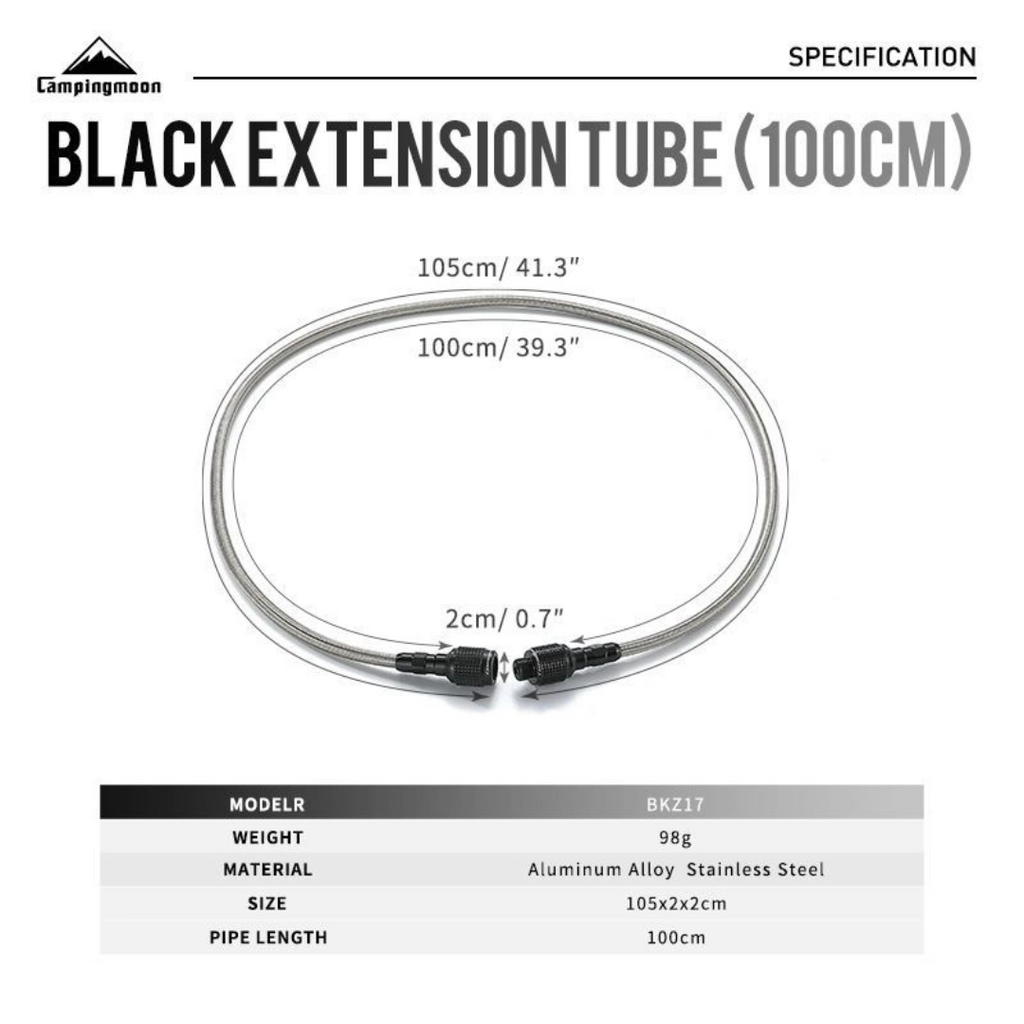CAMPINGMOON BKZ17 107cm Gas Hose Extender Screw Type
