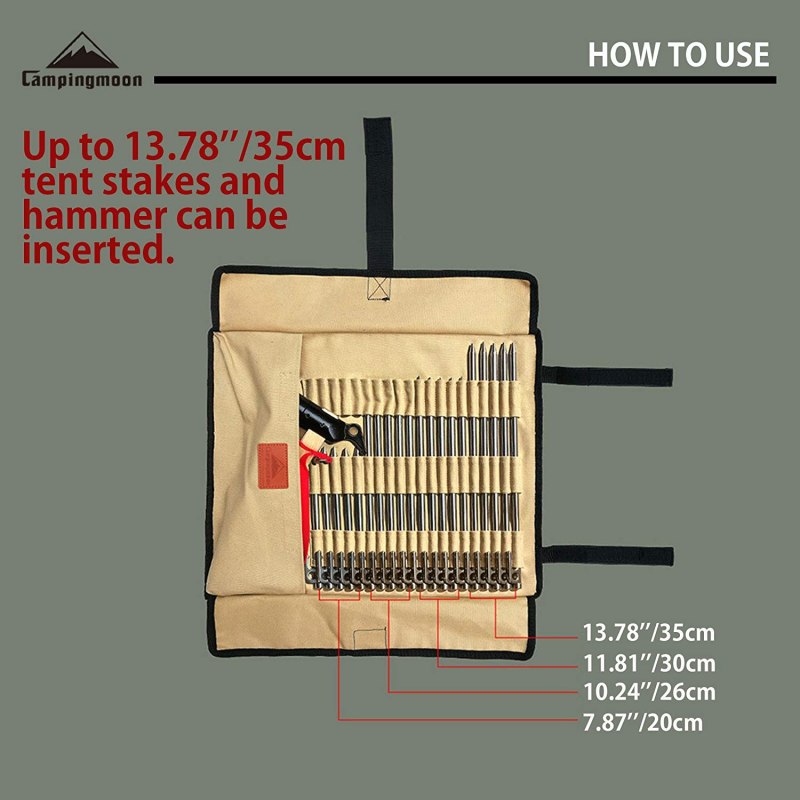 CAMPINGMOON B-135 Large Tent Peg Storage Bag