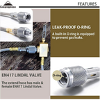 CAMPINGMOON BKZ17 107cm Gas Hose Extender Screw Type