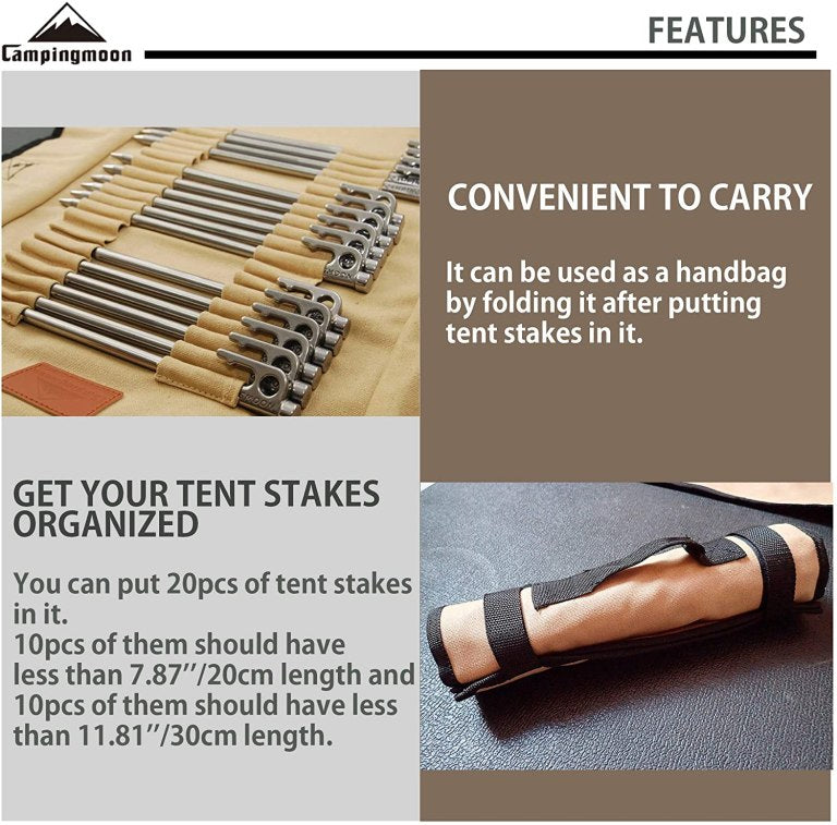 CAMPINGMOON B-135 Large Tent Peg Storage Bag