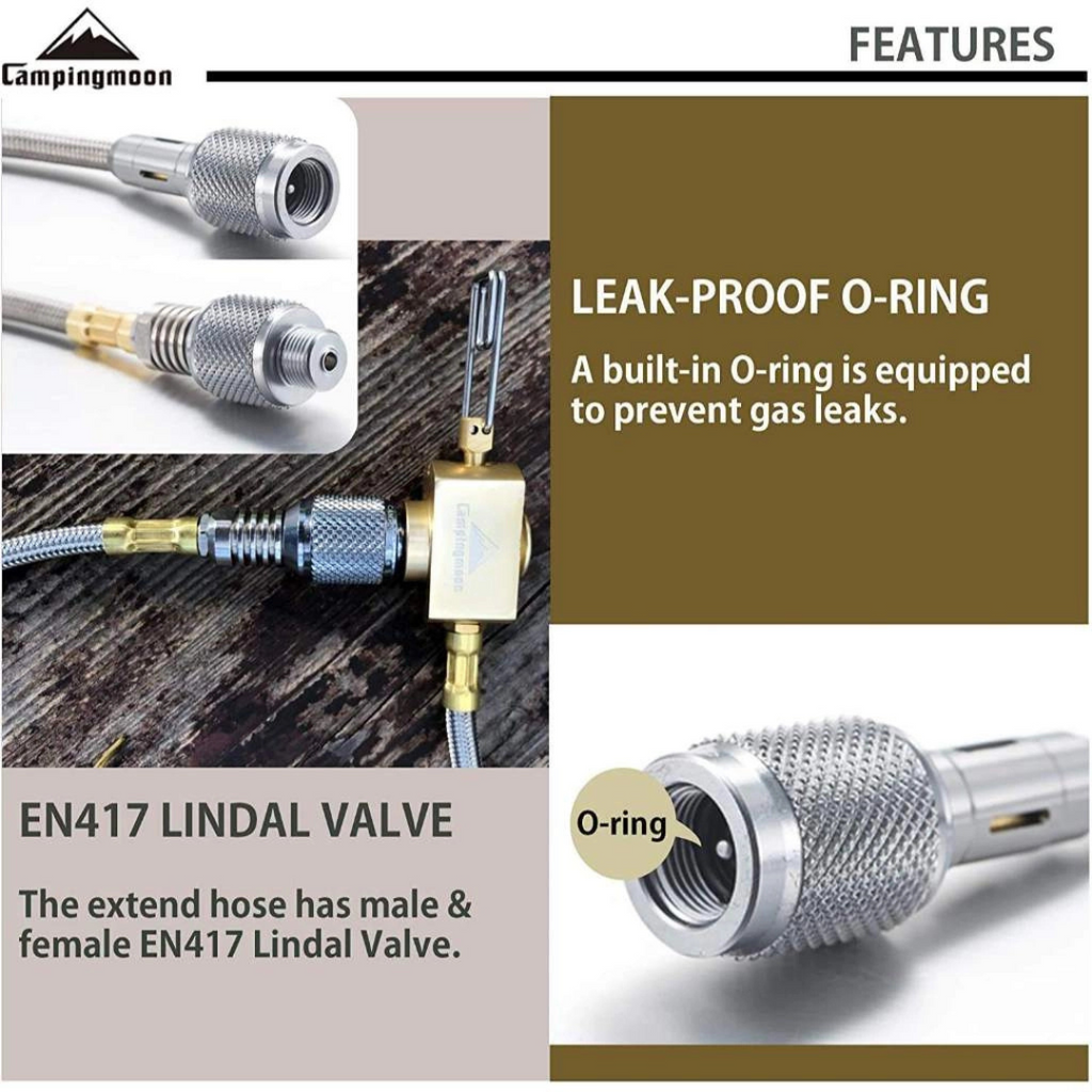 CAMPINGMOON BKZ16 Gas Hose Extender Screw In Type