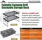 CAMPINGMOON T-238-2T Set Stackable Steel Mesh Table Rack