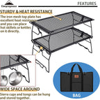CAMPINGMOON T-238-2T Set Stackable Steel Mesh Table Rack