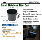 CAMPINGMOON BKS-190 210ml Stainless Steel Black Sierra Cup