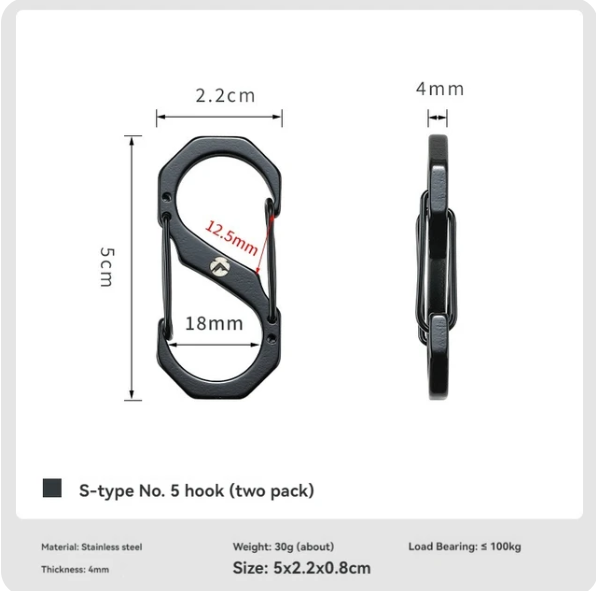 CAMPINGMOON SS-5 S-shaped Buckle Hanging Hook