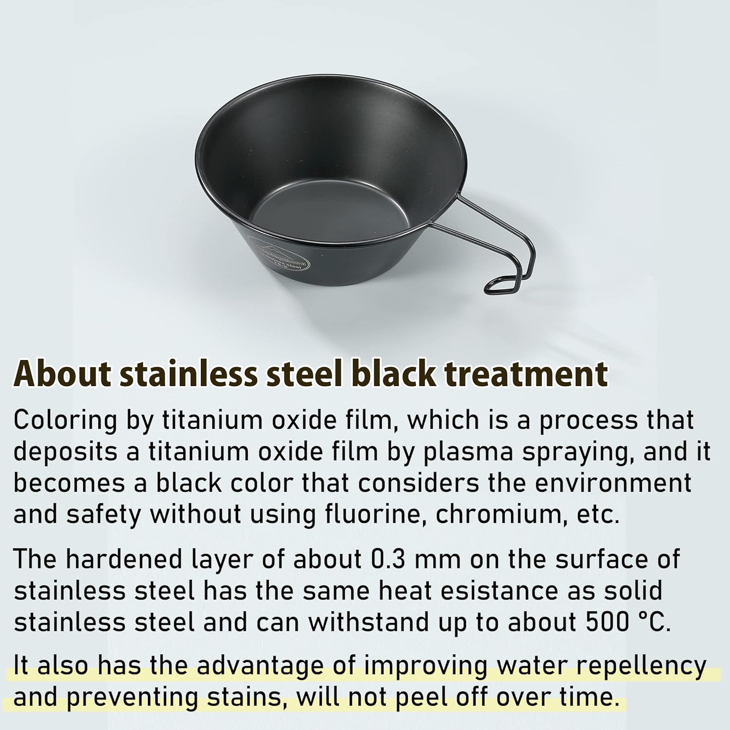 CAMPINGMOON BKS-360 450ml Stainless Steel Black Sierra Cup