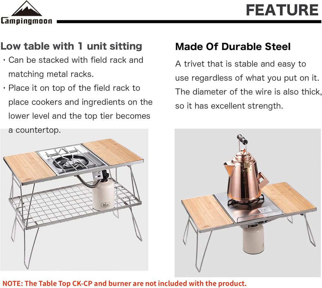 CAMPINGMOON CK-2 + P25 Stainless Steel Table Stove With Removable Middle